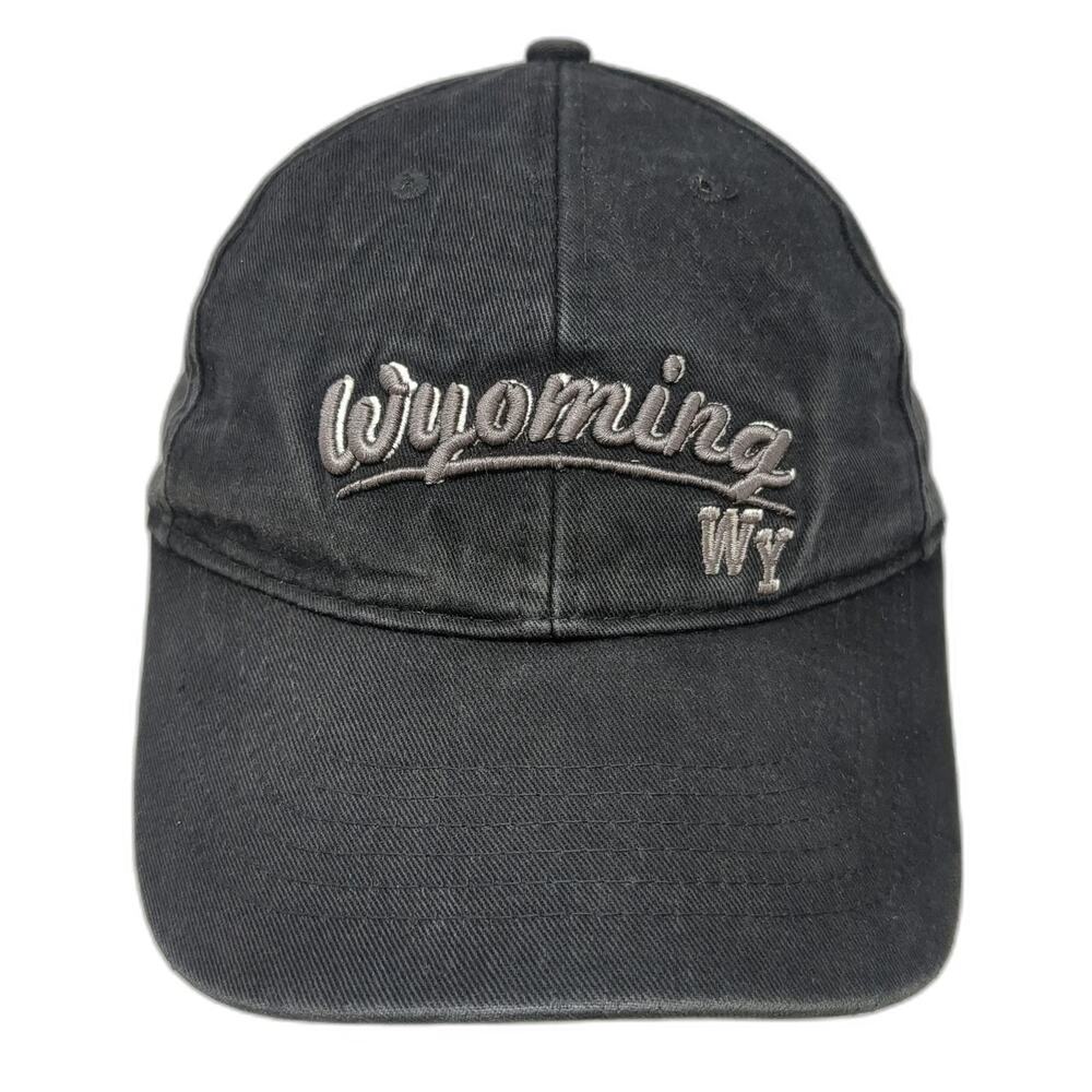 Classic Teaze Wyoming Black Baseball Cap One Size Hat Strapback Embroidered Logo